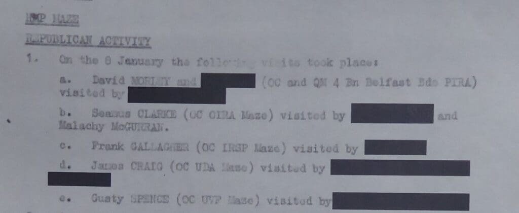 Paramilitary meeting in the Maze after Kingsmill Massacre
