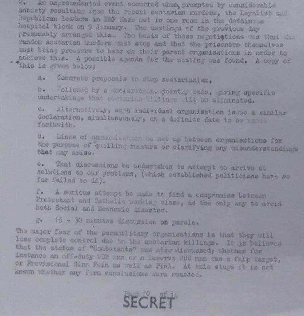 Unprecedented meeting in the Maze prison after Kingsmill Massacre