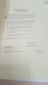 Special Order of the Day by GOC Freeland 15th August 1969