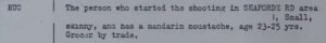 RUC description of man it alleges first shots in Seaforde area