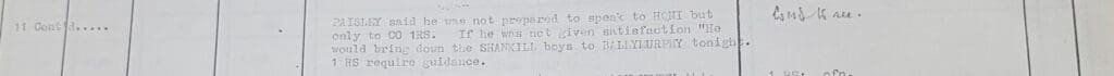 Paisley threat Shankill boys