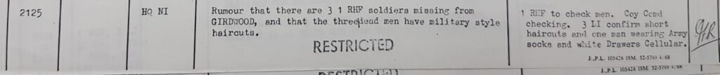 Rumours about the 3 Scottish soldiers